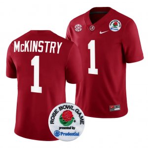 Men's Alabama Crimson Tide #1 Kool-Aid McKinstry 2024 Rose Bowl Crimson NCAA Playoff College Football Jersey 2403QUTY3